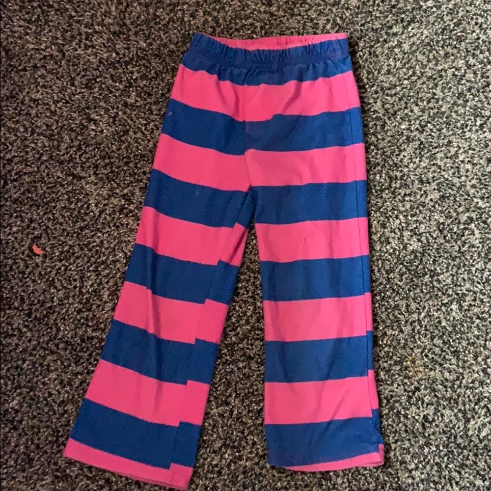Blue and pink striped pajama pants